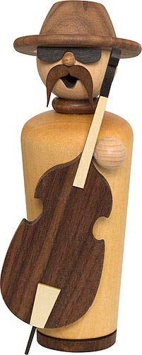 Drechslerei Kuhnert Rauchfigur/Rauchmann - Räucherfigur als Bassist - Meisterstück aus edlem Ahornholz - Höhe: 17cm - Made in Germany von Kuhnert