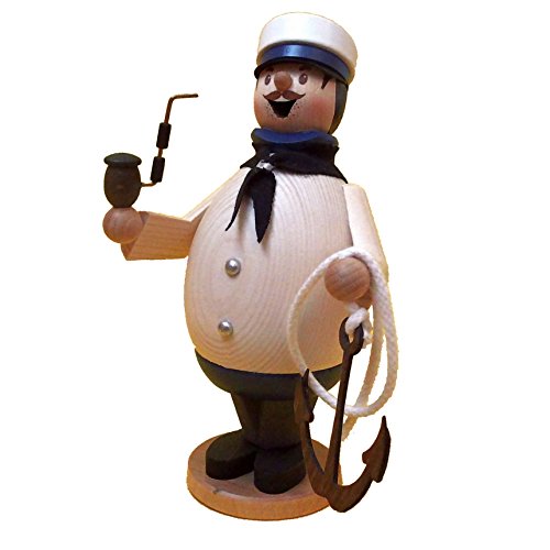 Drechslerei Kuhnert - Rauchmann/Räucherfigur aus Holz - Max als Matrose mit Anker - 16cm Höhe - Made in Germany von Kuhnert