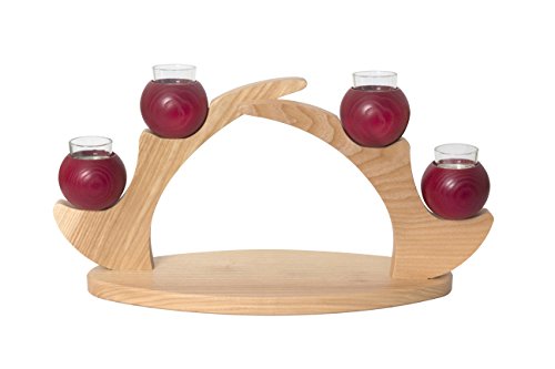 Drechslerei Kuhnert - Tischleuchter/Teelichthalter für 4 Kerzen - Rot - Maße: 47x17x23 cm - Made in Germany Drechslerei Kuhnert - Tischleuchter/Teelichthalter für 4 Kerzen - Rot - Maße: 47x17x23 cm - Made in Germany von Kuhnert