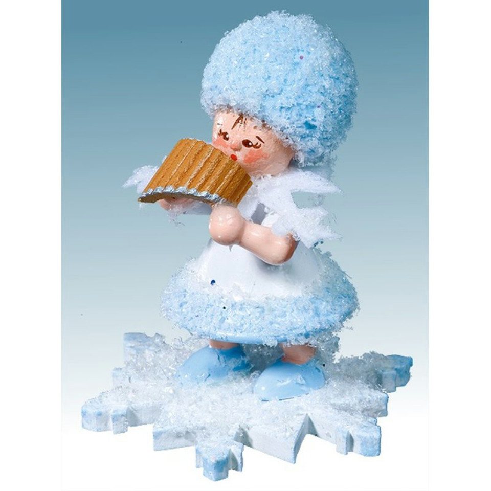 Kuhnert Dekofigur Kuhnert Schneeflöckchen mit Panflöte, Handarbeit aus dem Erzgebirge von Kuhnert