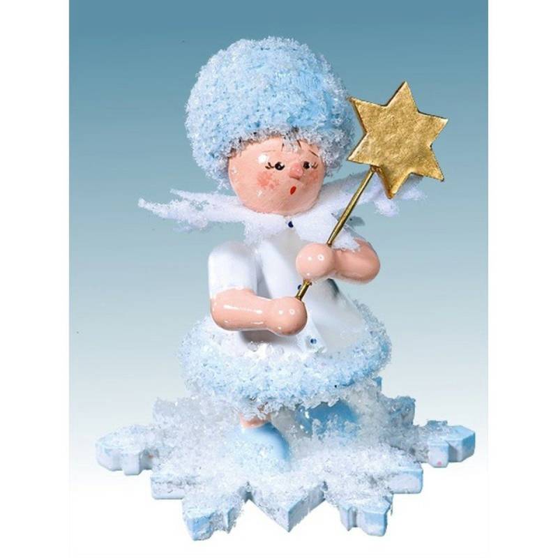 Kuhnert Dekofigur Kuhnert Schneeflöckchen mit Stern, Handarbeit aus dem Erzgebirge von Kuhnert