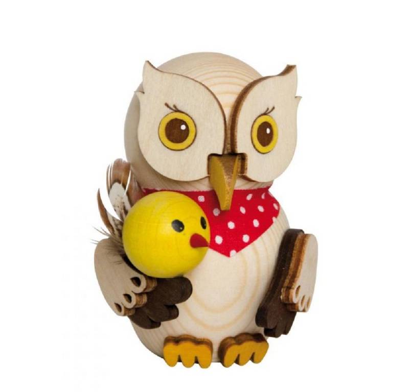 Kuhnert Dekofigur MINI Eule (7 cm) erzgebirgische Holzkunst von Kuhnert
