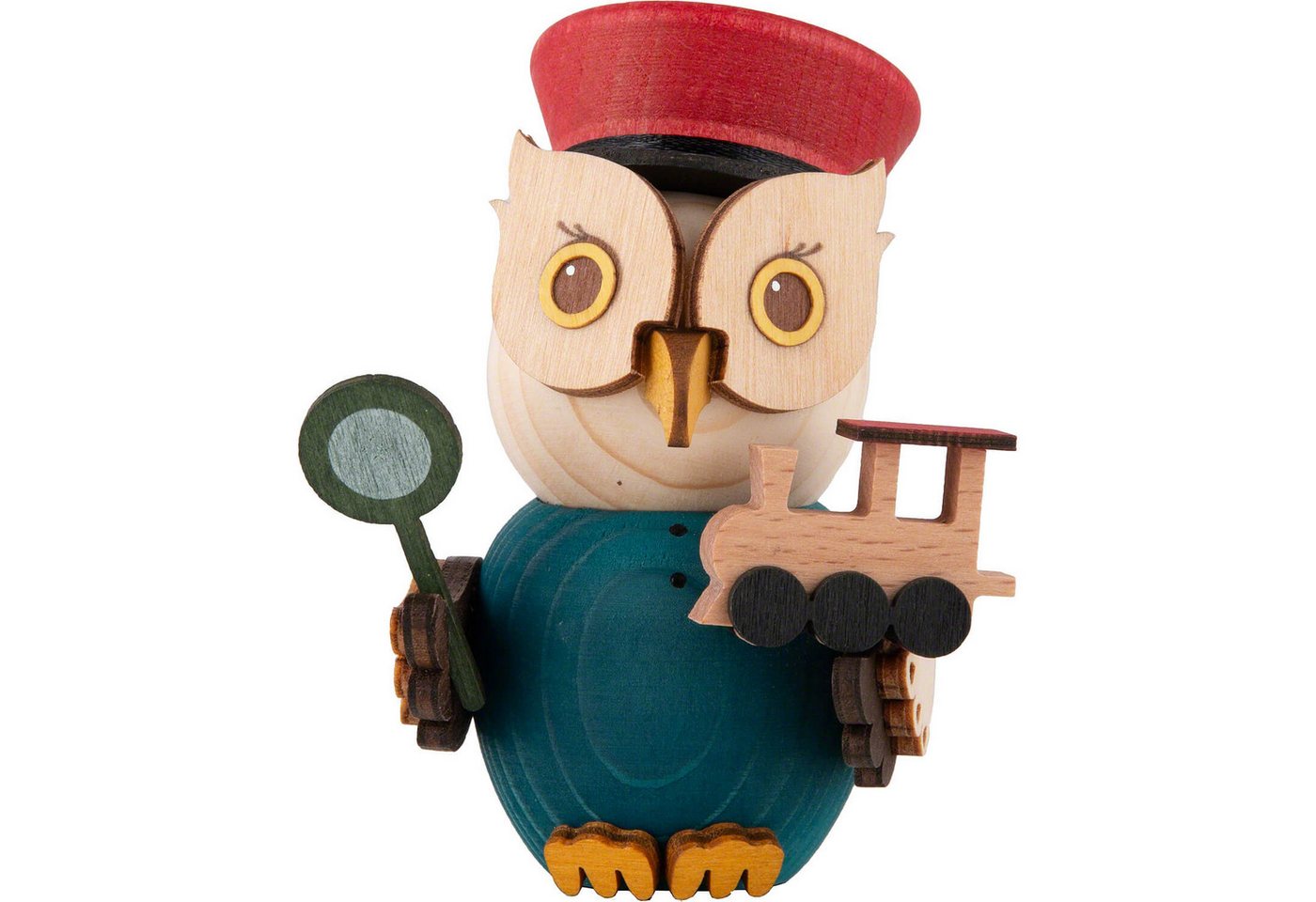 Kuhnert Dekofigur Mini-Eule Eisenbahner (7cm) von Drechslerei Kuhnert von Kuhnert