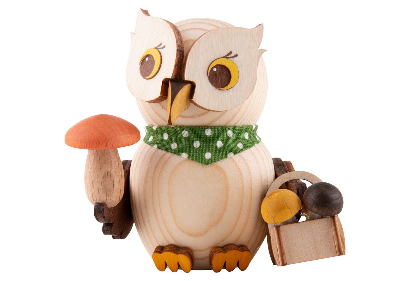 Kuhnert Dekofigur Mini-Eule Pilzsucher (7cm) von Drechslerei Kuhnert von Kuhnert