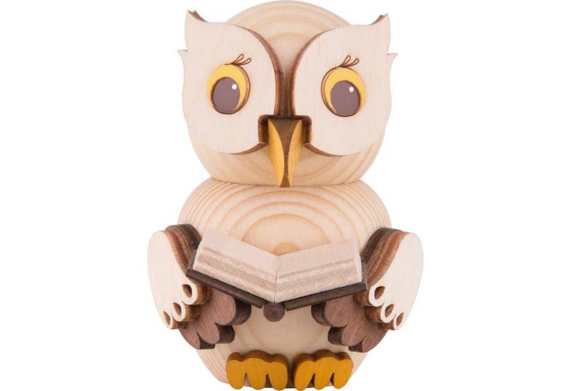 Kuhnert Dekofigur Mini-Eule mit Buch (7cm) von Drechslerei Kuhnert von Kuhnert