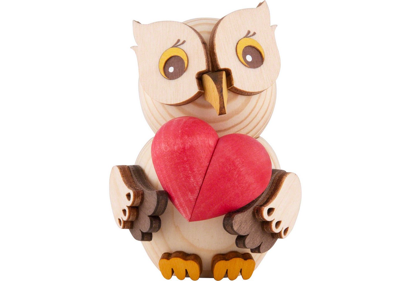Kuhnert Dekofigur Mini-Eule mit Herz (7cm) von Drechslerei Kuhnert von Kuhnert