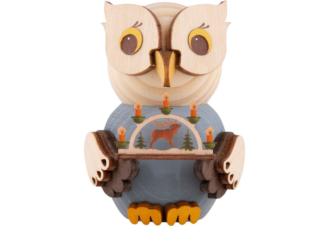 Kuhnert Dekofigur Mini-Eule mit Schwibbogen (7cm) von Drechslerei Kuhnert von Kuhnert