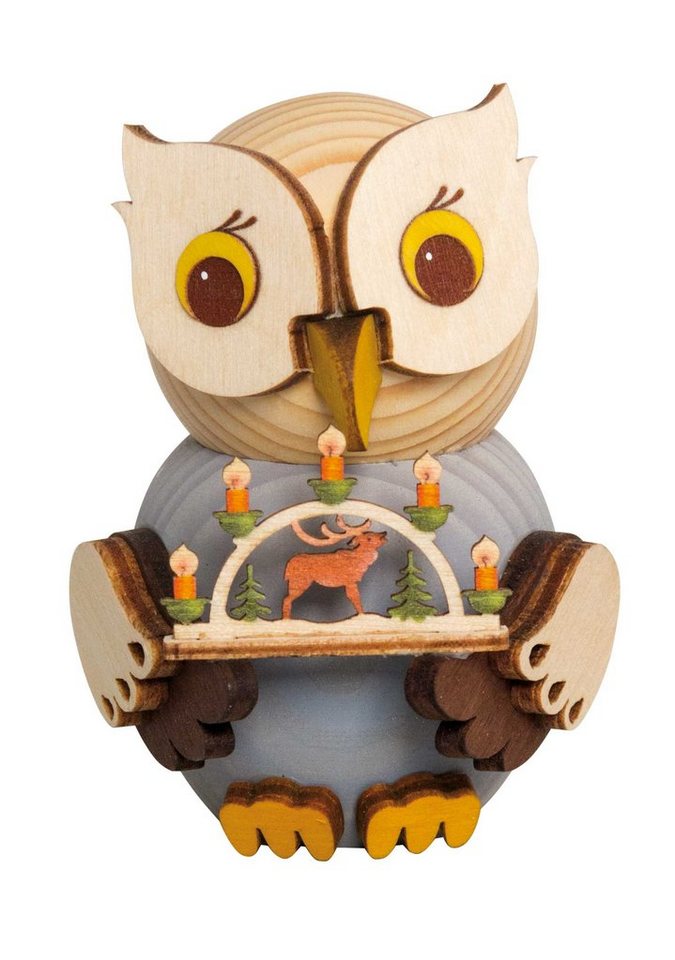 Kuhnert Dekofigur Mini-Eule mit Schwibbogen - aus Holz gefertigt - ca. 7 cm groß, entzückende Dekoration für jeden Raum - Made in Germany Kuhnert Dekofigur Mini-Eule mit Schwibbogen - aus Holz gefertigt - ca. 7 cm groß, entzückende Dekoration für jeden Raum - Made in Germany von Kuhnert