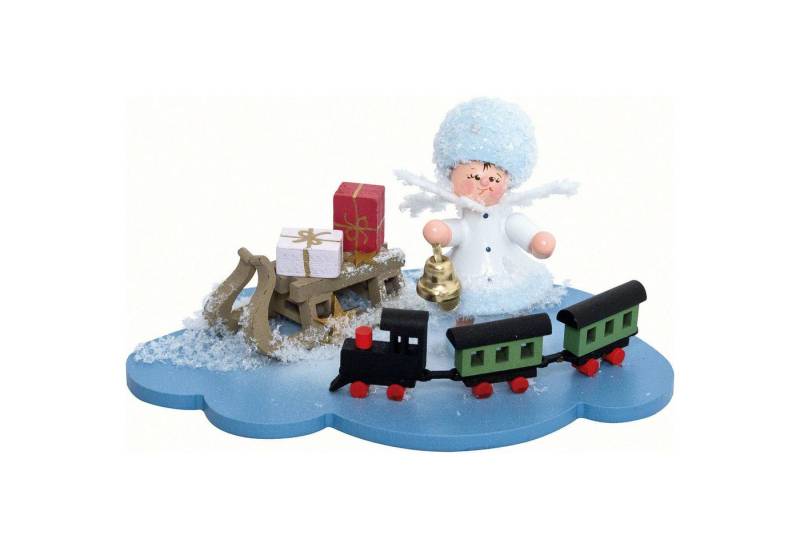 Kuhnert Dekofigur Schneeflöckchen mit Eisenbahn (10x7x6cm) von Drechslerei Kuhnert von Kuhnert