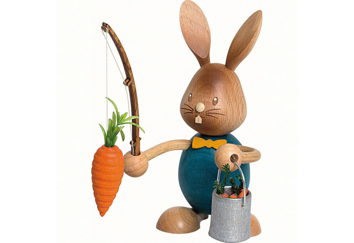 Kuhnert Dekofigur Stupsi Hase Möhrenangler (12cm) von Drechslerei Kuhnert von Kuhnert