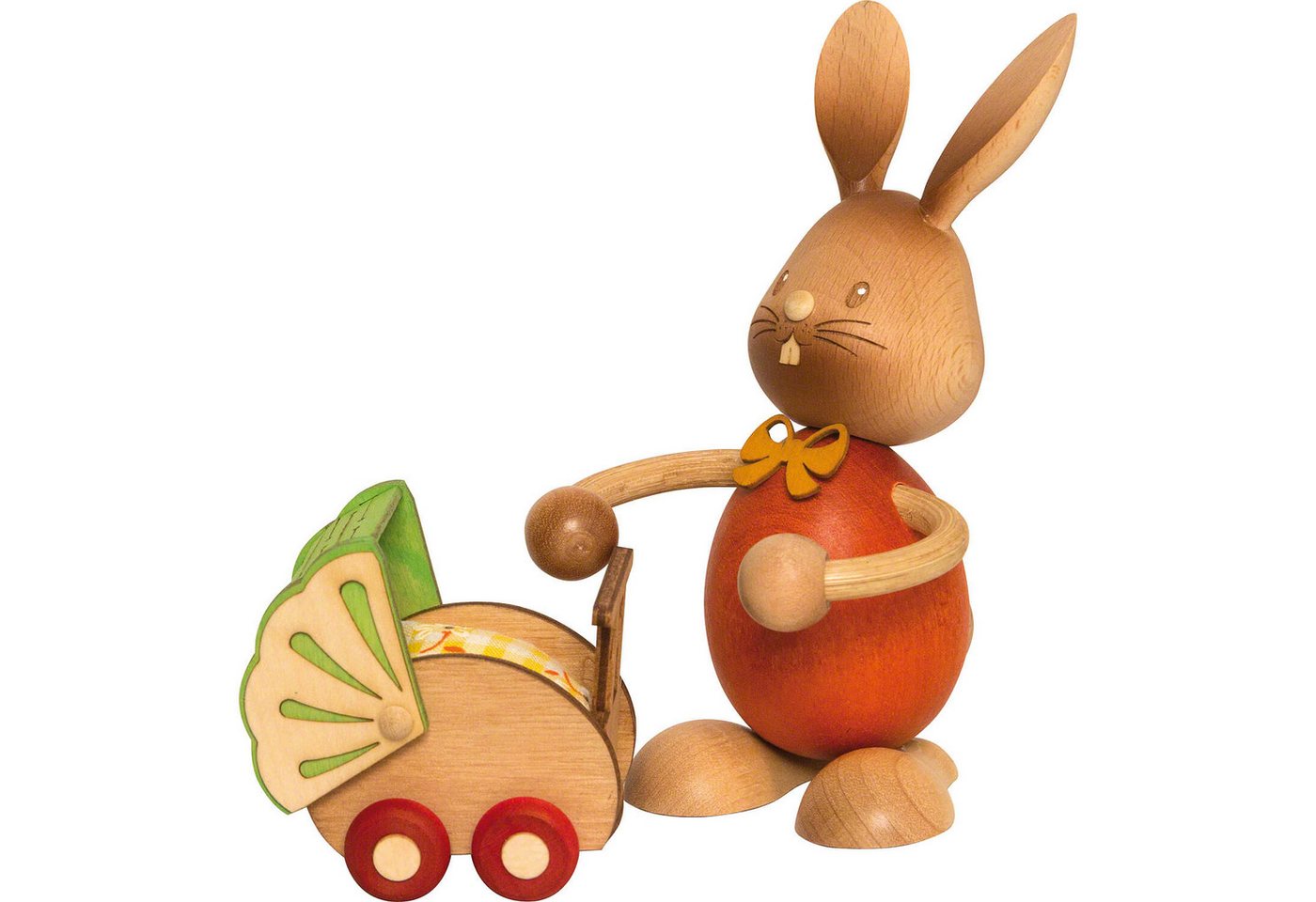 Kuhnert Dekofigur Stupsi Hase mit Kinderwagen (12cm) von Drechslerei Kuhnert von Kuhnert