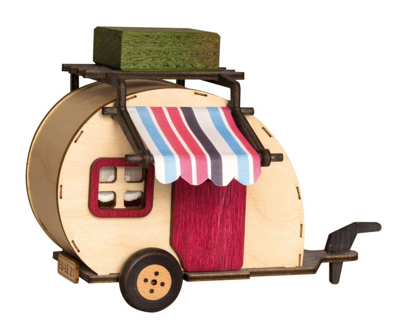 Kuhnert Dekoobjekt Wohnwagen für Mini-Eule - aus Holz gefertigt - ca. 10x15 cm, entzückende Dekoration für jeden Raum - Made in Germany von Kuhnert