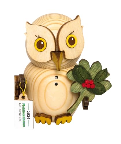 Kuhnert - Dekoration/Holzfigur - Mini Eule Jahreseule 2024: Mehlbeere - ca. 7cm - Made in Germany Kuhnert - Dekoration/Holzfigur - Mini Eule Jahreseule 2024: Mehlbeere - ca. 7cm - Made in Germany von Kuhnert