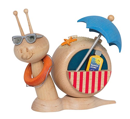 Kuhnert Drechslerei Rauchschnecke/Räucherfigur aus Holz - Sunny Strandschnecke - Höhe: ca. 15cm - Made in Germany von Kuhnert