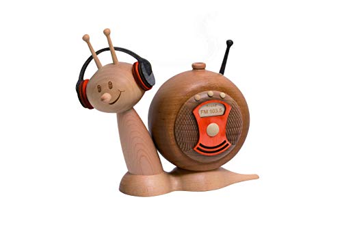 Kuhnert Drechslerei Rauchschnecke/Räucherfigur aus Holz - Sunny Radioschnecke - Höhe: ca. 15cm - Made in Germany von Kuhnert