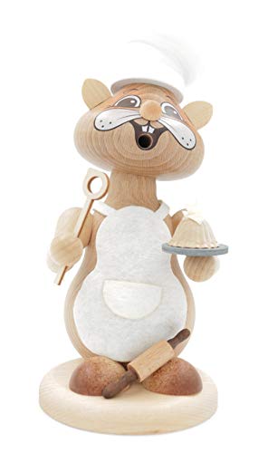 Kuhnert - Erzgebirgische Holzkunst Räuchermann Räucherfigur Hamster 22cm - Bäcker von Kuhnert