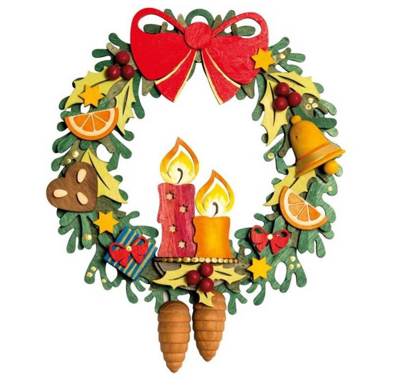 Kuhnert Fensterbild weihnachtlicher Türkranz aus Holz - zum Zusammenbauen, als Türkranz, Fensterdekoration oder Tischdeko - Made in Germany von Kuhnert