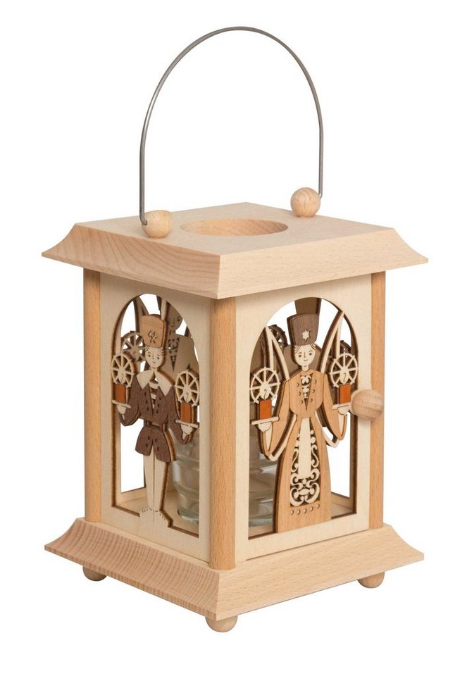 Kuhnert Kerzenlaterne 27051, Engel & Bergmann, hochwertige Tischlaterne aus Holz - Made in Germany von Kuhnert