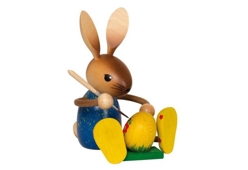 Kuhnert Osterhase Kuhnert Osterhase mit langen Beinen, Hasenmaler mit Ei, Erzgebirgische Holzkunst von Kuhnert
