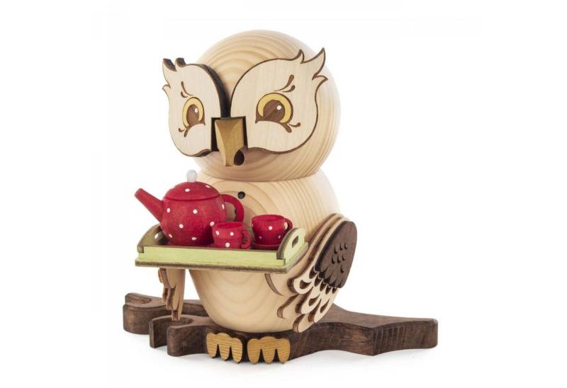 Kuhnert Räuchermännchen Kuhnert große Räuchereule mit Teeservice von Kuhnert