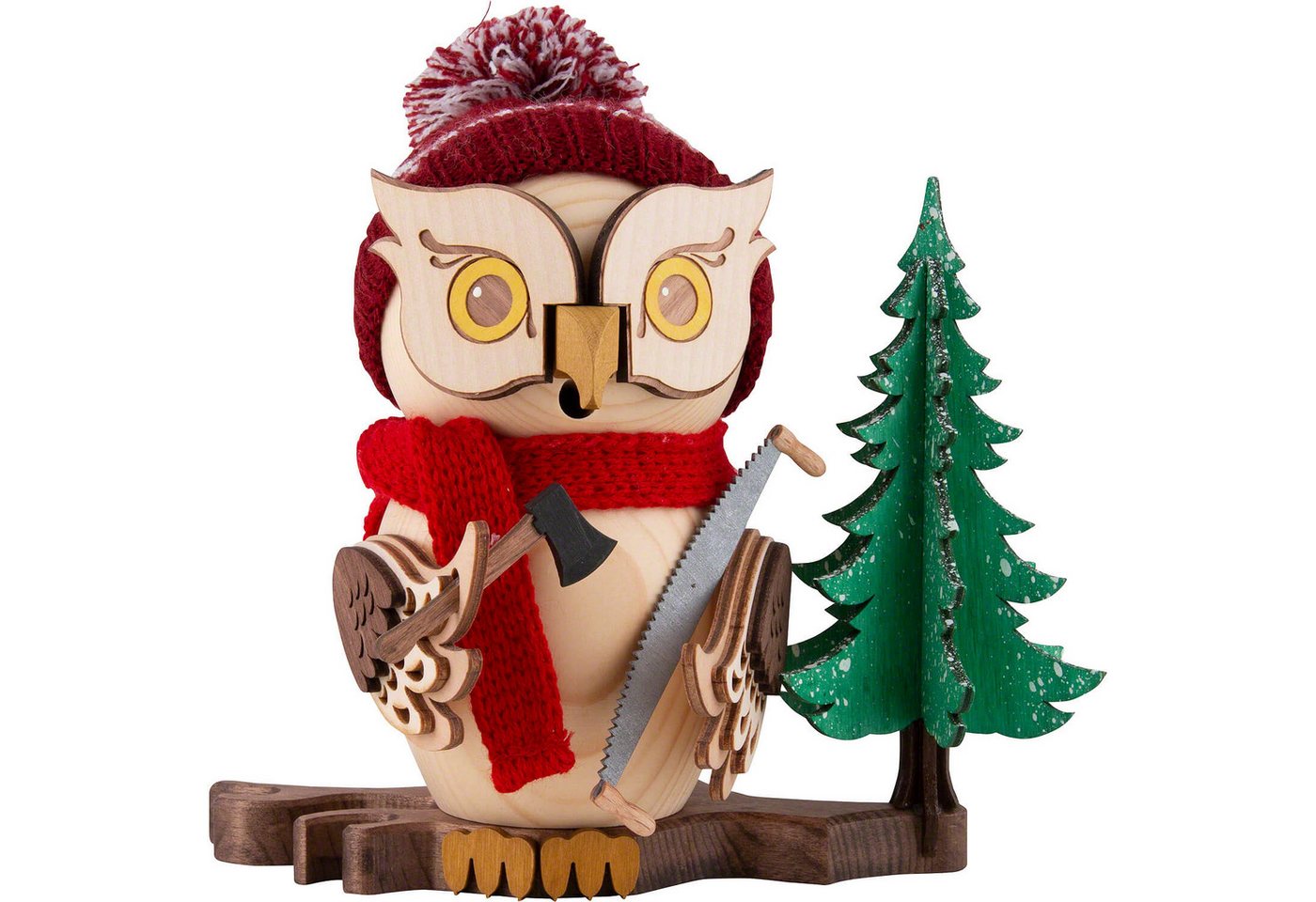 Kuhnert Räuchermännchen Räuchereule Waldarbeiter (15cm) von Drechslerei Kuhnert von Kuhnert