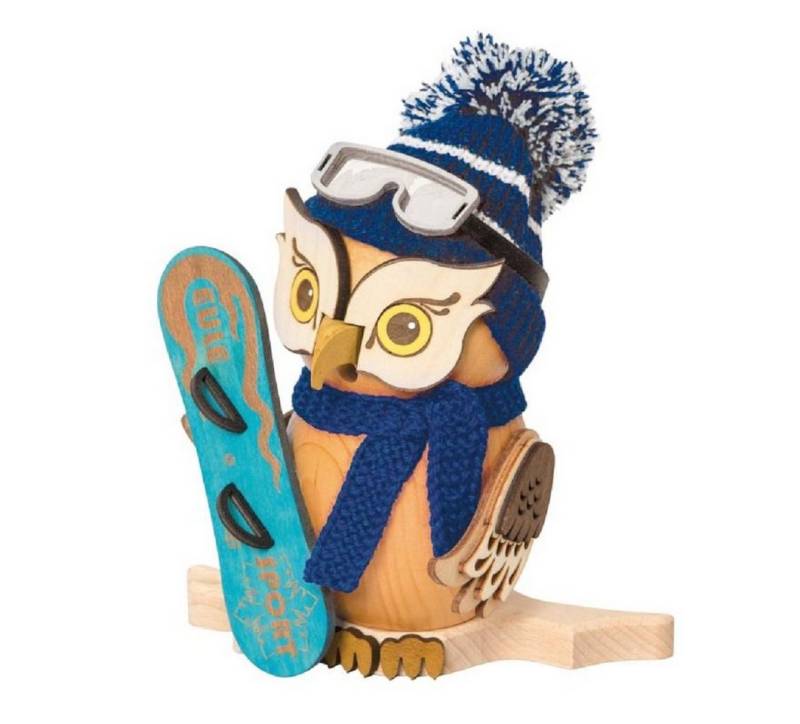 Kuhnert Räuchermännchen Räucherfigur Eule mit Snowboard - Räuchereule - Made in Germany von Kuhnert