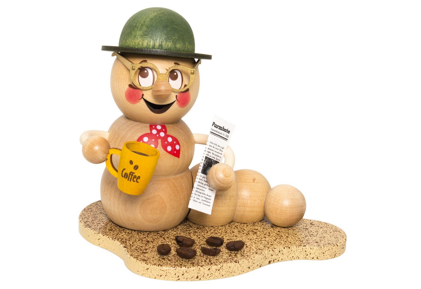 Kuhnert Räuchermännchen Räucherfigur Räucherwurm Kaffeepause-Rudi, (1 St) von Kuhnert