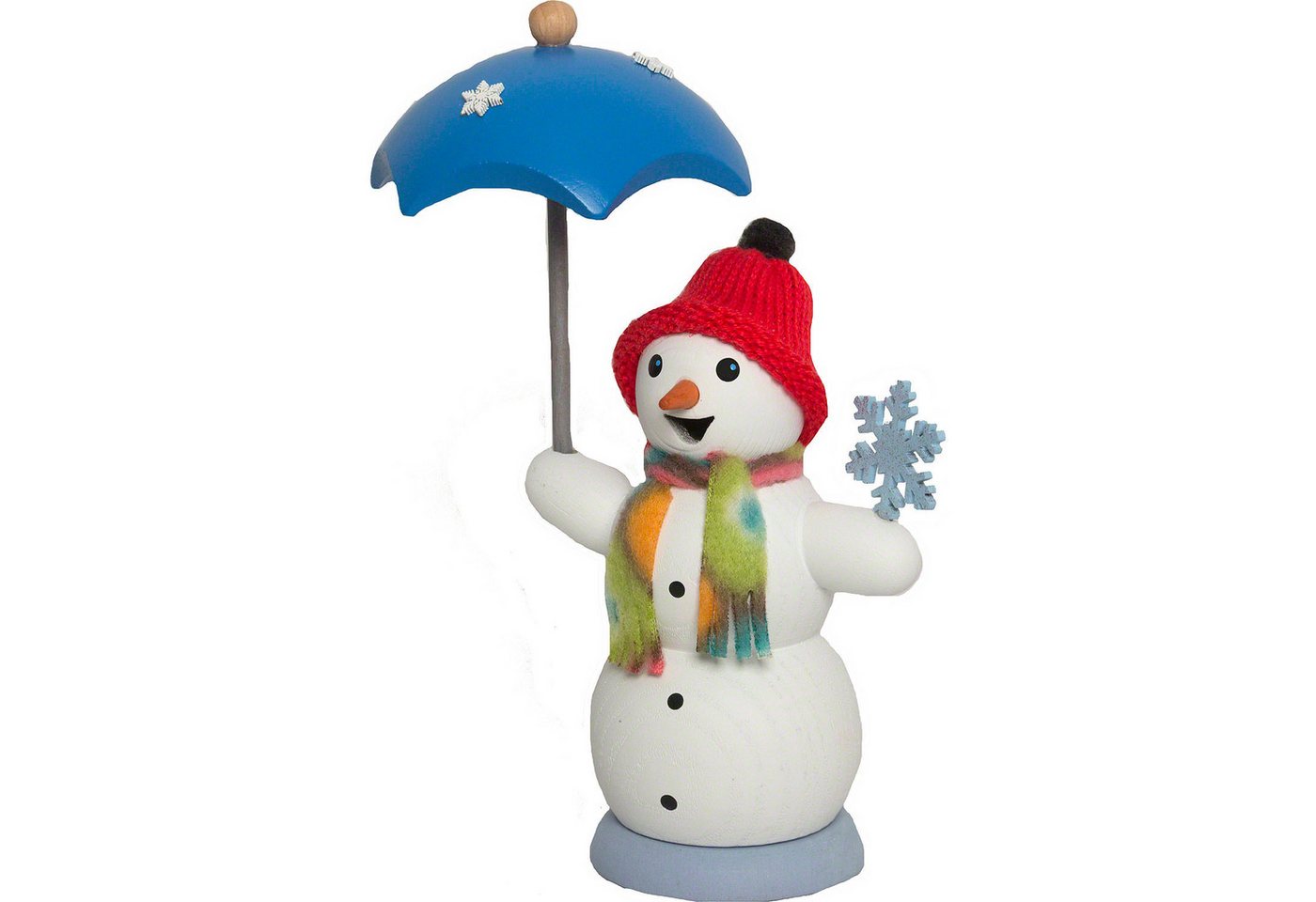 Kuhnert Räuchermännchen Räucherfräulein Schneefrau mit Schirm (13cm) von Drechslerei Kuhnert von Kuhnert