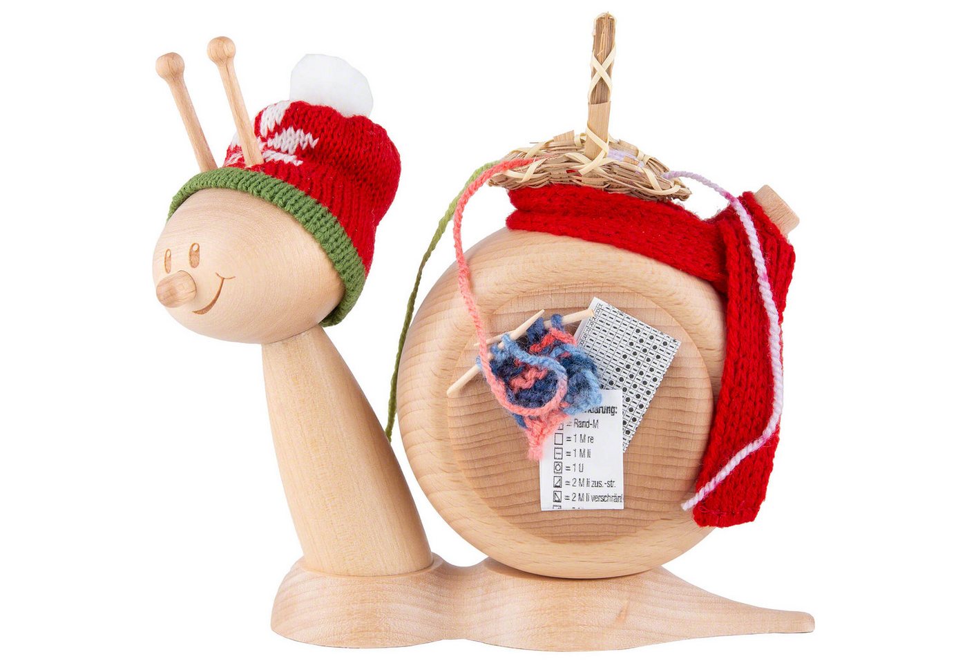 Kuhnert Räuchermännchen Räucherschnecke Sunny mit Strickzeug (16cm) von Drechslerei Kuhnert von Kuhnert