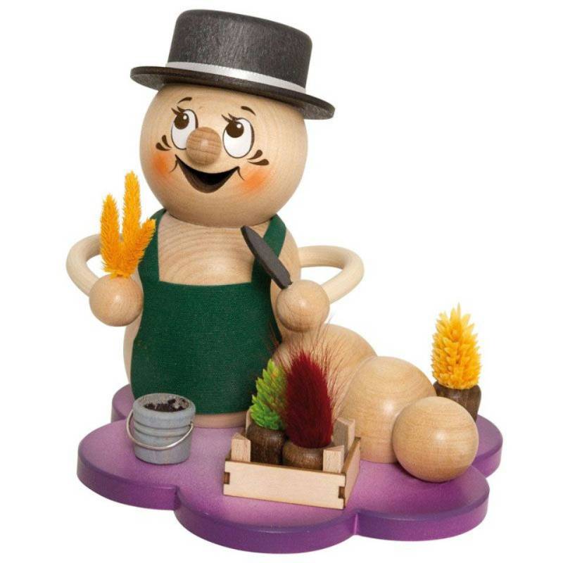 Kuhnert Räuchermännchen Kuhnert Räucherwurm Rudi Gärtner, (1 St), Handarbeit aus dem Erzgebirge von Kuhnert