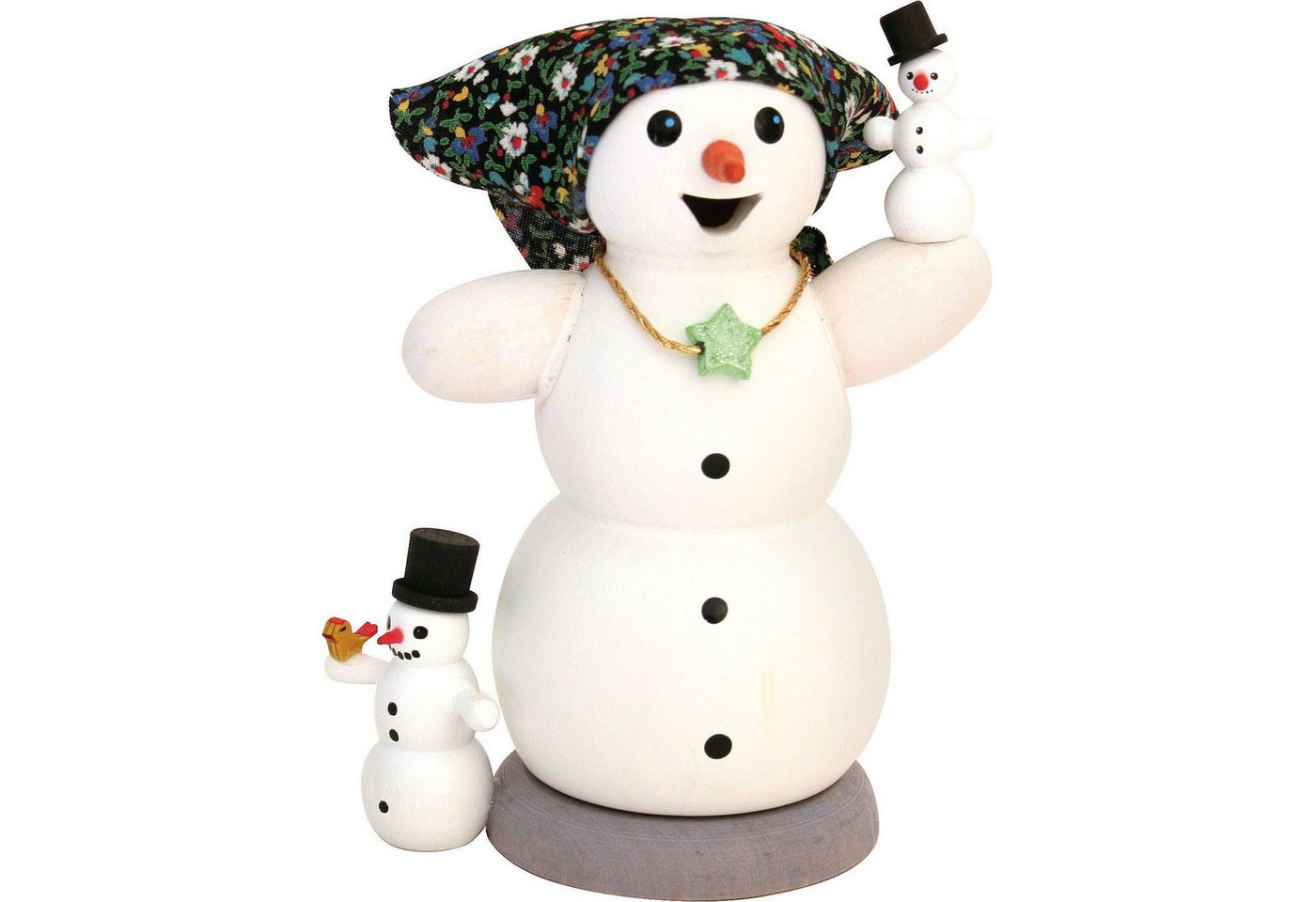 Kuhnert Räuchermännchen Schneefrau mit 2 Kindern (13cm) Räuchermann von Drechslerei Kuhnert von Kuhnert