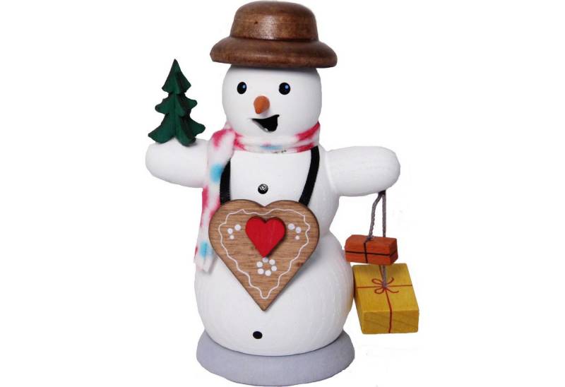 Kuhnert Räuchermännchen Schneemann mit Lebkuchenherz (13cm) Räuchermann von Drechslerei Kuhner von Kuhnert