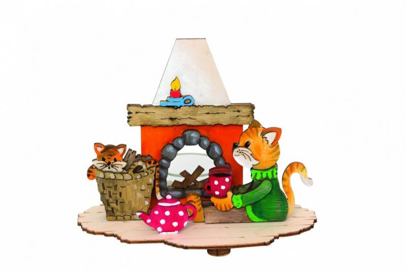 Kuhnert Teelichthalter 10184, Bastelset Teelichthalter Katze vorm Kamin, bemalbare Holzarbeit - Made in Germany Kuhnert Teelichthalter 10184, Bastelset Teelichthalter Katze vorm Kamin, bemalbare Holzarbeit - Made in Germany von Kuhnert