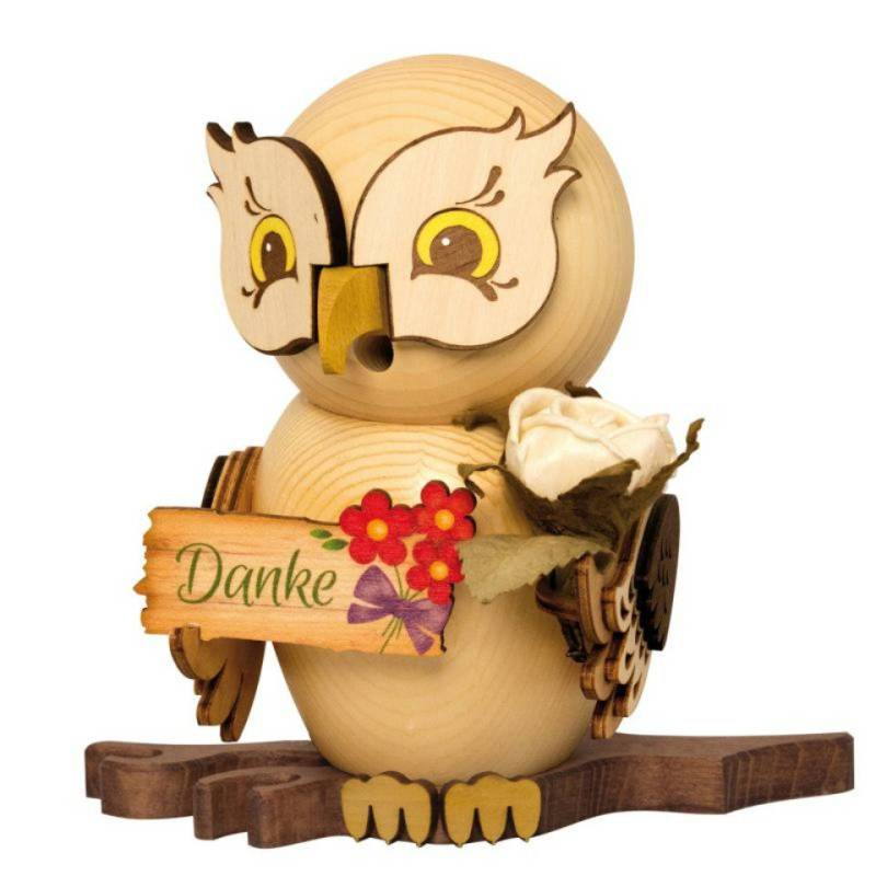 Kuhnert Weihnachtsfigur Kuhnert Räucherfigur Eule mit Danke Schild (1 St) von Kuhnert