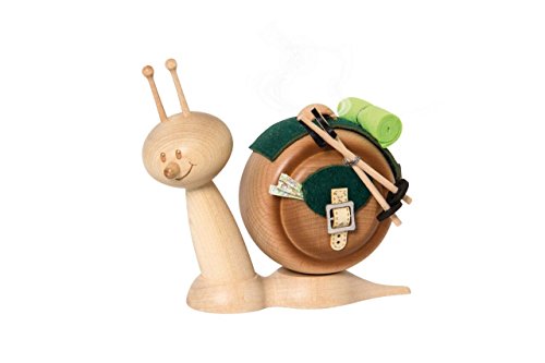 Drechslerei Kuhnert - Rauchschnecke / Räucherfigur - Sunny "Wanderschnecke" - Höhe: ca 15cm - Made in Germany von Kuhnert
