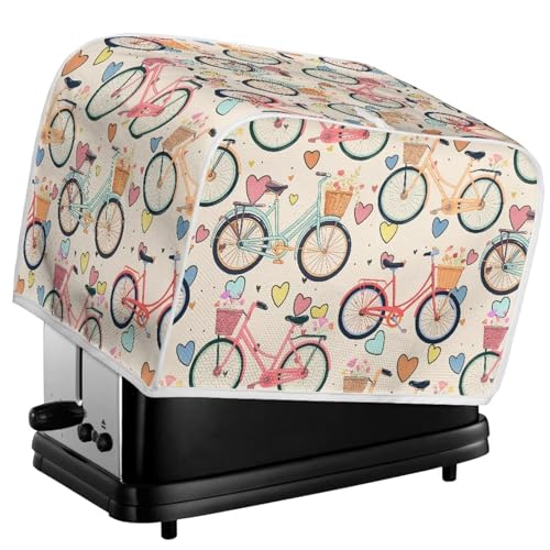 Kuiaobaty Bikes Print Toaster-Abdeckung, 4 Scheiben, Cartoon-Fahrradmuster, Schutzhülle für Brotmaschine, waschbarer Backgeschirrschutz, M von Kuiaobaty