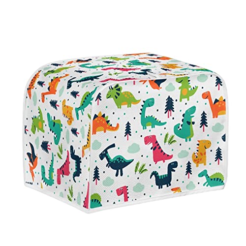 Kuiaobaty Bunte Dinosaurier-Toaster-Abdeckung, Größe 29,8 x 20,3 cm, Dino-Aufdruck, Brot-Toaster, Ofentuch-Abdeckung, kleine Geräteabdeckung von Kuiaobaty