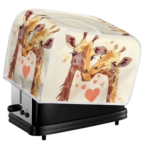 Kuiaobaty Cartoon-Giraffen-Toaster-Abdeckung, staubdicht, für Küchengeräte, Giraffenliebhaber-Druck, kleine Brotbackmaschine, fettiger Schutz, M von Kuiaobaty