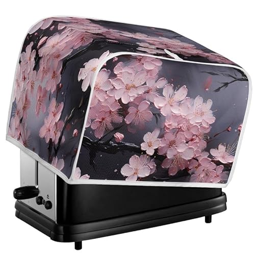 Kuiaobaty Cherry Flowers Toaster Abdeckung für 2 Scheiben Toaster, Malerei Kirschblüten Küche Dekor Staubdichte Abdeckung für Brotmaschine von Kuiaobaty