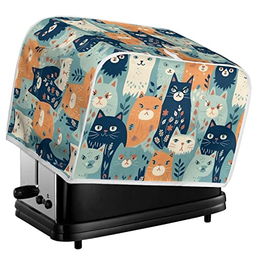 Kuiaobaty Cute Cats Kitty Toaster-Abdeckung, 2 Scheiben, Cartoon-Katze, florales Küchenzubehör, waschbare Premium-Toaster-Abdeckung mit Haken Kuiaobaty Cute Cats Kitty Toaster-Abdeckung, 2 Scheiben, Cartoon-Katze, florales Küchenzubehör, waschbare Premium-Toaster-Abdeckung mit Haken von Kuiaobaty