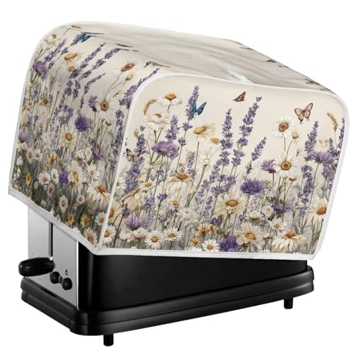 Kuiaobaty Flower Toaster Cover 4 Slice Daisy Lavender Flowers Kitchen Small Appliance Dust Cover, Floral Painting Bread Toaster Dustproof Cap,M Kuiaobaty Flower Toaster Cover 4 Slice Daisy Lavender Flowers Kitchen Small Appliance Dust Cover, Floral Painting Bread Toaster Dustproof Cap,M von Kuiaobaty