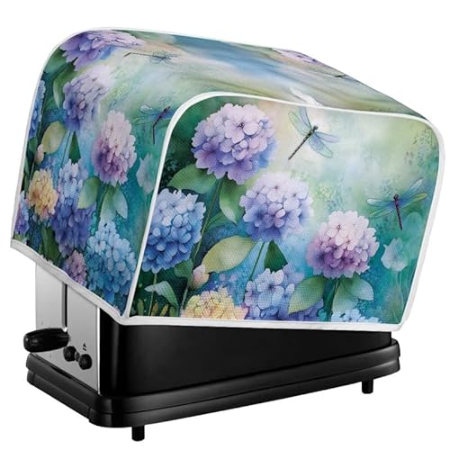 Kuiaobaty Hortensien-Blumen, 2/4-Scheiben-Brot-Toaster, Schutzhülle, Aquarell-Libellen-Blumen-Toaster-Abdeckung mit Haken, schmutzabweisend, Größe M Kuiaobaty Hortensien-Blumen, 2/4-Scheiben-Brot-Toaster, Schutzhülle, Aquarell-Libellen-Blumen-Toaster-Abdeckung mit Haken, schmutzabweisend, Größe M von Kuiaobaty