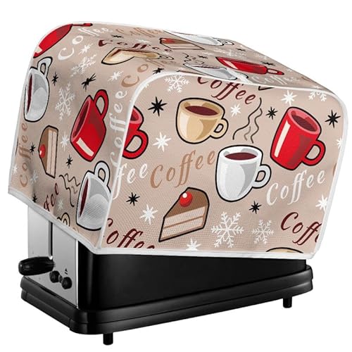 Kuiaobaty Kaffeekuchenmuster 2/4 Scheiben Toaster Staubschutz Brotmaschine Abdeckung Staubschutz von Kuiaobaty