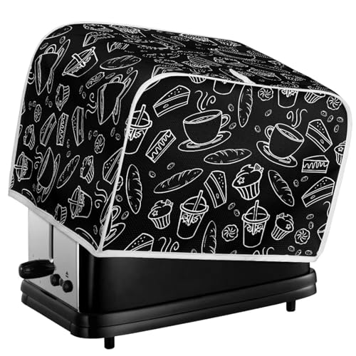 Kuiaobaty Kaffeebrot-Muster, Toaster-Abdeckung, 2 Scheiben, handgezeichneter Kaffeekuchen-Druck, Premium-Toaster-Abdeckung mit Haken, Staub- und Fingerabdruckschutz, S Kuiaobaty Kaffeebrot-Muster, Toaster-Abdeckung, 2 Scheiben, handgezeichneter Kaffeekuchen-Druck, Premium-Toaster-Abdeckung mit Haken, Staub- und Fingerabdruckschutz, S von Kuiaobaty