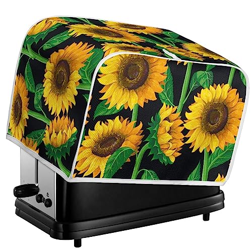 Kuiaobaty Sonnenblumen-Malerei Toaster Abdeckung für 2 Scheiben Toaster, lebendige gelbe Sonnenblumen Küche Brot Maschine Abdeckung Staubschutz Schutz von Kuiaobaty
