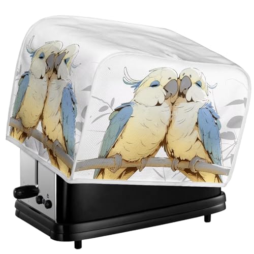 Kuiaobaty Süße Papageien-Druck-Toaster-Abdeckung für Toaster mit zwei Scheiben, Cartoon-Vogelpaar, Liebhaber, Brotmaschinen-Abdeckung, Küchengeräte, Staubschutz, S Kuiaobaty Süße Papageien-Druck-Toaster-Abdeckung für Toaster mit zwei Scheiben, Cartoon-Vogelpaar, Liebhaber, Brotmaschinen-Abdeckung, Küchengeräte, Staubschutz, S von Kuiaobaty