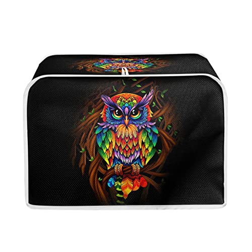 Kuiaobaty Eulen-Druck-Toaster-Abdeckung 2 Scheiben, Küchenzubehör, schwarz, Premium-Toaster-Abdeckung, Gerät-Staub- und Fingerabdruckschutz von Kuiaobaty