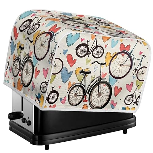 Kuiaobaty Toaster-Abdeckung für 2-Scheiben-Toaster mit Fahrrad-Motiv, bunte Herzen, waschbare Toaster-Abdeckung mit Haken, Maschinenschutz, M Kuiaobaty Toaster-Abdeckung für 2-Scheiben-Toaster mit Fahrrad-Motiv, bunte Herzen, waschbare Toaster-Abdeckung mit Haken, Maschinenschutz, M von Kuiaobaty