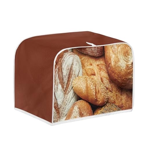 Kuiaobaty Toaster-Abdeckung mit Brotmuster, 2 Scheiben, Braun, hochwertiger Stoff, staubdichte Hülle für Brot, Toaster, 29,2 x 20,3 x 20,3 cm von Kuiaobaty