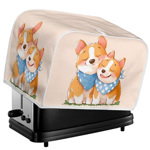 Kuiaobaty Toaster-Abdeckung mit Cartoon-Corgi-Druck, 2 Scheiben, mit Haken, niedlicher Corgi-Hunde-/Welpen-Brotmaschinen-Abdeckung, staubdicht, für Küchengeräte, Größe M Kuiaobaty Toaster-Abdeckung mit Cartoon-Corgi-Druck, 2 Scheiben, mit Haken, niedlicher Corgi-Hunde-/Welpen-Brotmaschinen-Abdeckung, staubdicht, für Küchengeräte, Größe M von Kuiaobaty